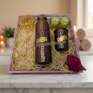 Wholesale High Quality Modern Eco-Friendly Printed Gift Hamper Square Wooden <b>Tray</b> Bottle Glass Healing <b>Candle</b> Perfect Gifting - Product Image 3