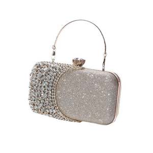 Herzförmige Clutch Strass Abendtaschen für Damen Frauen Abschlussball Gold Kristall Handtasche - Product Image 5