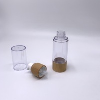 Nouvelle bouteille de luxe en verre argenté 15g/30g/50g rechargeable, sans air, avec pompe, pour emballage cosmétique de sérum et lotion, personnalisable avec logo en soie TH