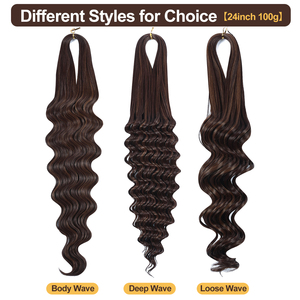 Trenzas de Ganchillo Onduladas de Color <span class=keywords><strong>Rubio</strong></span>, Diferentes Estilos, Sin Enredos ni Caída, Cabello para Trenzar de Ganchillo - Product Image 3