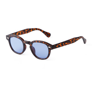 Vintage Rivet Tortoiseshell Round <strong>Sunglasses</strong> <strong>Women</strong> Men 2024 Brand Design Retro Yellow <strong>Blue</strong> Len Small Sun Glasses - Product Image 3