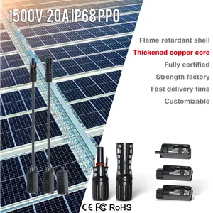 Shunkonn 1500V DC 20A IP68 PPO Caja de conexiones de tres partes Conector de panel solar fotovoltaico para sistema solar fotovoltaico