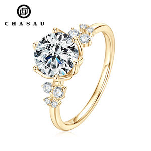 Trendy Luxe Mode Vrouwen Fijne Sieraden 2ct 2.0ct 2 Karaat 8Mm Zes Klauw Moissanite S925 Sterling Zilveren Trouwring - Product Image 1