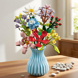 Set de Bloques de Construcción para Armar un Ramo de Flores, 400-800 Piezas, Florero Geométrico Art Deco para Decoración del Hogar, Regalo de Cumpleaños para Adolescentes de 7 a 14 Años - Product Image 1