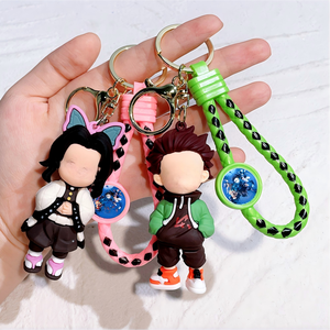 سلسلة مفاتيح مطاطية ثلاثية الأبعاد ناعمة بتصميم شخصيات كرتونية شهيرة، إكسسوارات معلقة من السيليكون - Product Image 2