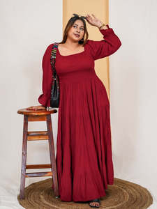 Women's Solid Rayon A-Line Maxi <b>Dress</b> for Woman Festive Fancy Casual Trending Stylish Long Plus Size One Piece <b>Dresses</b> Women - Product Image 1