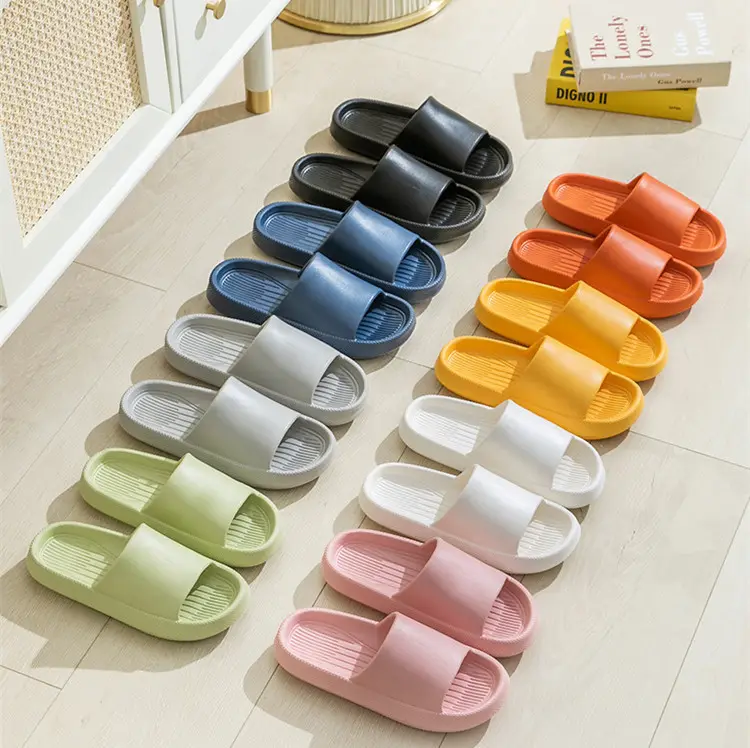 new design Thick Platform Beach Eva Soft Sole Slide Sandals Leisure Men Ladies Indoor Bathroom Anti-slip Slippers Shoe eva