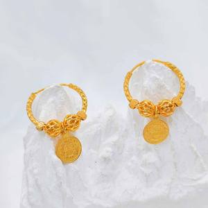 ต่างหูแบบห่วงสไตล์ลำลองสำหรับงานแต่งงานไนจีเรีย ซาอุดีอาระเบีย เครื่องประดับแฟชั่น ต่างหูทองดูไบ ต่างหูทอง 24k - Product Image 5