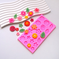 Moule à gâteau rectangulaire en silicone multi-style tournesol, marguerite, feuille, six-en-un pour chocolat, époxy, argile