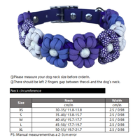 Collier pour chien en paracorde fait main avec décoration florale 3D, collier pour animaux de compagnie réglable en PVC pour tous les chiens, motif floral personnalisable