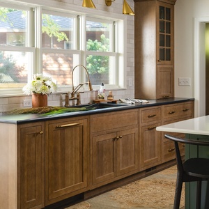 Màu Xanh Lá Cây Gỗ Tủ Bếp Với Đảo Brass Phần Cứng Shaker Phong Cách Không Gỉ Melamine Bảng Tủ Đồ Nội Thất Nhà - Product Image 3