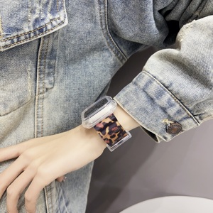<span class=keywords><strong>Correa</strong></span> de <span class=keywords><strong>Reloj</strong></span> Inteligente de TPU con Estampado de Leopardo para <span class=keywords><strong>iPhone</strong></span> y para Watch 7/8/38-49 mm con Cierre Desplegable - Product Image 2