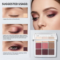 Palette de maquillage mate et scintillante imperméable 9 couleurs pour peaux foncées, fard à paupières en poudre longue tenue, vente en gros