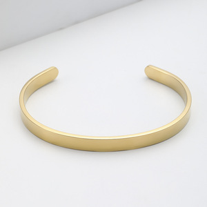 Ywyougang ステンレス製カスタムカーブブランクトレンディユニセックスバングルブレスレットシルバーメッキ記念日ジュエリー - Product Image 4