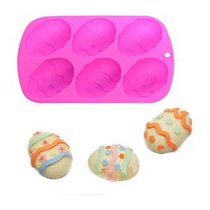 6 cavità Uovo di Pasqua Torta Del Silicone di Cottura Della Muffa Della Torta Pan stampi in silicone per decorazione di una torta Biscotto Al Cioccolato Vassoio del Cubo di Ghiaccio - Product Image 5