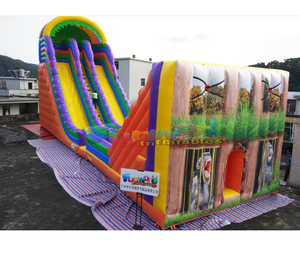 Nhà Nảy Khổng Lồ Có Dây Kéo Trượt Toboggan Cầu Trượt Dây Kéo Bơm Hơi Có Dây Kéo Trên Bầu Trời - Product Image 3