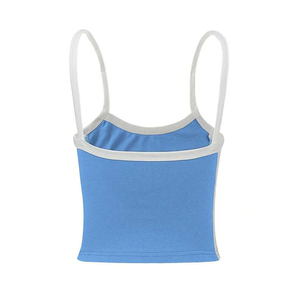 <span class=keywords><strong>Top</strong></span> Corto Personalizzato Aderente per Donne, <span class=keywords><strong>Canotta</strong></span> in Cotone Lavorato a Maglia di Alta Qualità con Spalline Sottili - Product Image 4