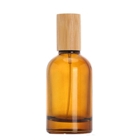 Design 2023 FEA15 Bouteilles en verre de parfum ambré à sertir 30 ml 50 ml 100 ml avec bouchon en bois
