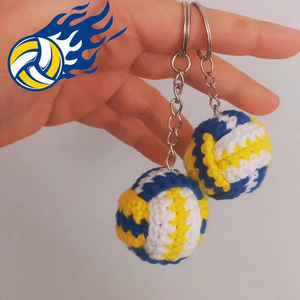 Portachiavi Amigurumi all'uncinetto in miniatura in saldo, personalizzabile con MOQ basso, portachiavi a forma di palla sportiva all'uncinetto, portachiavi da basket lavorato a mano - Product Image 5