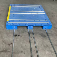 Palette en plastique robuste, empilable, à 3 roulettes, à plateau fermé, 1500*1250mm, pour entrepôt et expédition