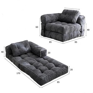 โซฟาเบดฟองน้ำอัดแบบพับได้รูปทรงสี่เหลี่ยมสำหรับเด็กผู้ใหญ่ผู้สูงอายุ - Product Image 2