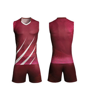Conjunto de camiseta y pantalones cortos de voleibol por sublimación de manga larga, uniformes de equipo deportivo para practicar, ropa de voleibol personalizable - Product Image 2