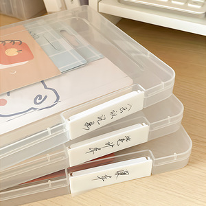 A4 Document <b>Storage</b> <b>Box</b> Transparent Plastic File <b>Box</b> Waterproof Dustproof For Household Registration Graduation Certificates - Product Image 3
