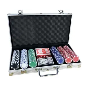Индивидуальный дизайн покерный чип, большое количество 300 фишек, фишки для казино с алюминиевой коробкой