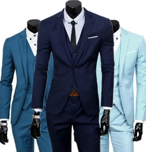 Traje de Novio Personalizado de 3 Piezas, Traje Masculino con Solapa, Trajes para <span class=keywords><strong>Hombre</strong></span> Hechos a Medida, <span class=keywords><strong>Terno</strong></span> Slim para Novio - Product Image 1
