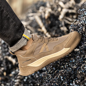 JIANKUN Zapatos de Seguridad Cómodos Unisex de Corte Bajo, Cuero de Microfibra + Malla con Goma Resistente al Desgaste Antideslizante Antigolpes/Perforaciones - Product Image 3