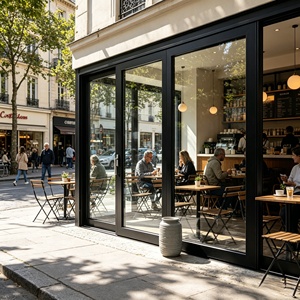 ประตูบานเลื่อนกระจกอลูมิเนียมกันพายุเฮอริเคน กระจกนิรภัยสองชั้น สำหรับงานหนัก ใช้ภายนอกอาคาร - Product Image 2