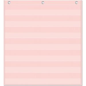 Pink 7 Pocket Chart 28 x 28 <b>Wall</b> Calendar Board <b>Plastic</b> Square <b>Panel</b> Back To School - Product Image 2