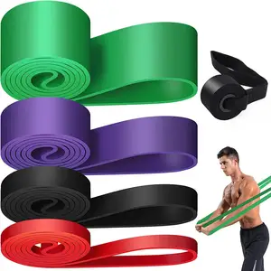 Factory Customized TPE Gym Fitness Bands Pull Up Power Assist Resistance Band Loop Set Of 4