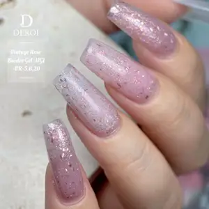 Deroi Nude Color Rose Glitter Gel Nail Builder Hard Extension Nail Gel Builder For Nail