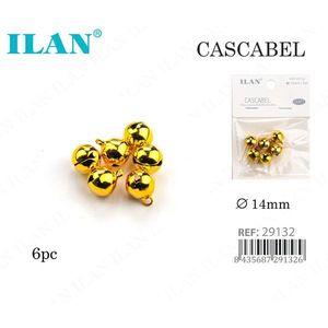 Ilan Cascabel Campanas Doradas de 14mm, Suministros para Manualidades, 6 Piezas - Product Image 3