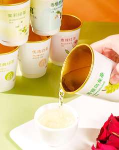 ถ้วยกระดาษแบบใช้แล้วทิ้งถ้วยชารสชาติหลวมถ้วยชาแบบซ่อนด้านล่าง - Product Image 5