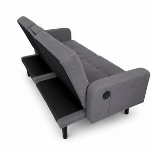 Canapé-<span class=keywords><strong>lit</strong></span> convertible avec console rabattable, port de charge USB, deux porte-gobelets et poche latérale pour appartement - Product Image 4