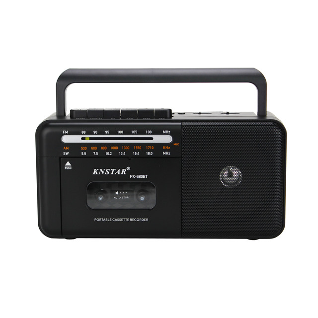 PX-680BT Cassette Tape Player BT Speaker Rechargeable Retro AM/FM/SW Stereo Radio , Tape Player/Recorder With Earphone Jack