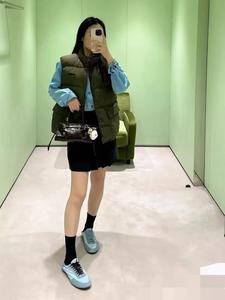 2025 가을 겨울 새로운 커플 복장 카키 스탠드 칼라 조끼 여성용 느슨한 조끼 재킷 방수 겉옷 단추 - Product Image 3