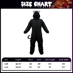 Trang phục Halloween liền thân cho nữ, mèo đen có mũ trùm đầu, kèm váy - Product Image 5