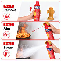 Extincteur d'incendie miniature pour voiture Fire Stop 100 ml/500 ml, spray aérosol portable pour l'extinction des incendies avec support mural