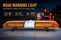 HB-GA-8100L 12-24V IP65 Barre lumineuse d'avertissement LED ambre en PC avec 15 modes de clignotement, fixation magnétique pour secours routier, vente en gros OEM