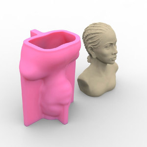 Molde de silicona Tweller con retrato de mujer africana para yeso, adornos decorativos DIY, regalo, fundición, moldes de silicona para yeso - Product Image 5