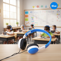 Headphone Berkabel Multi Warna Nyaman untuk Anak-anak dengan Mikrofon, Kabel PVC/TPE, Ringan, Harga Terjangkau, Tahan Air IPX-4