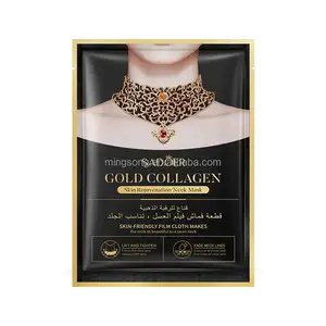 Máscara de pescoço rejuvenescedora de colágeno Gold por atacado, produtos para cuidados com a pele do pescoço, que ilumina e eleva as linhas do pescoço e que aperta