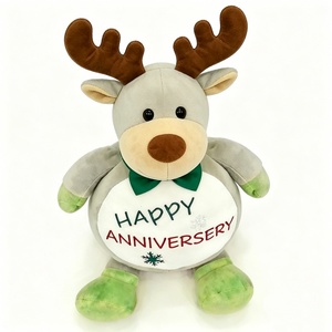 Peluche personnalisée de renne d'Halloween, cadeau romantique en peluche avec rembourrage en coton PP, unisexe pour les enfants de 0 à 24 mois - Product Image 1