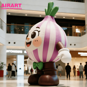 Oignon gonflable amusant en forme de personnage de dessin animé, ballon en forme de bulbe d'<span class=keywords><strong>ail</strong></span> gonflable pour la décoration de l'Expo des légumes - Product Image 2