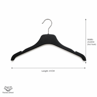 Cintre en plastique détachable écologique de 16 pouces avec logo personnalisé pour affichage en magasin de vêtements et support de sac, idéal pour manteaux, costumes, chemises, pyjamas
