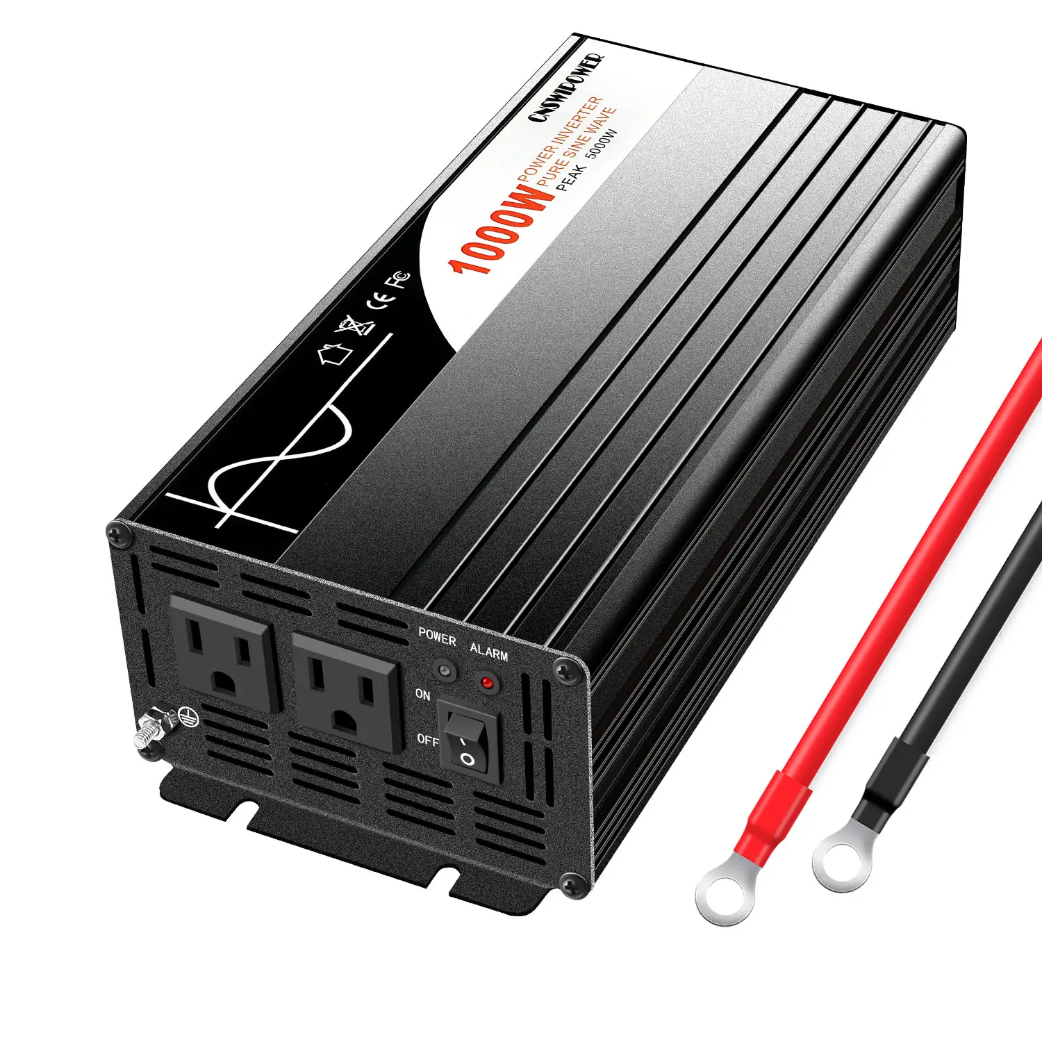 Inverter Gelombang Sinus Murni, 12/24V/48V Volt 1000 Watt Dc Ke Ac dengan Soket Universal Inggris AS