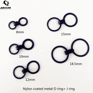 Underwear accessories Eco friendly quality nylon coated metal bra strap O ring J ring hook adjuster
